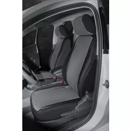 Чехлы Почин Skoda Rapid экокожа черно-серые