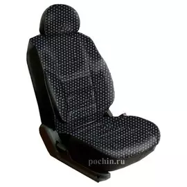 Чехлы Почин "Трио" Chevrolet Lanos жаккард-кожзам пунктиры серые
