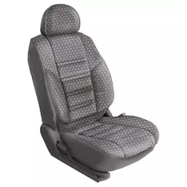 Чехлы Почин "Трио" Лада Приора седан 2014 жаккард-кожзам стрелы серые