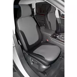 Чехлы Почин Volkswagen Touareg экокожа перфорация черно-серые