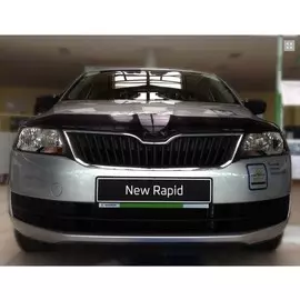 Дефлектор капота темный Skoda Rapid 2012-2020