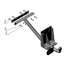 Фаркоп (тягово-сцепное устройство) УАЗ-31512(469), 31514,463, Hunter цельносварной без проводки (AvtoS)