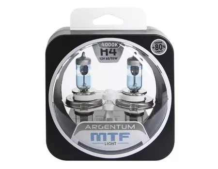 Галогенная лампа MTF Light ARGENTUM +80% H4 12V 55W