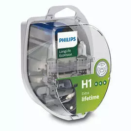 Галогенная лампа Philips LongLife EcoVision H1 12V 55W 3100K 2 шт