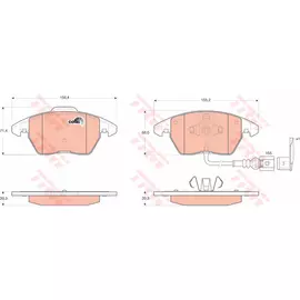 Колодка тормозная TRW VW TOURAN; GOLF V (1K1); AUDI A3 (8P1) передняя 4 шт.