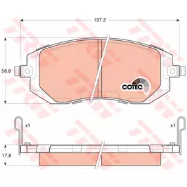 Колодки тормозные SUBARU FORESTER 01- IMPREZA 01- LEGACY 98- передние 4 шт