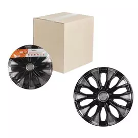 Колпаки AIRLINE 16" Волтек Т серебристо-черный карбон 2 шт