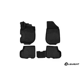 Коврики салона 3D Element RENAULT Sandero, 09/2016, с ручкой для дистанционного открытия лючка бензобака, хб., полиуретан черные 4 шт.