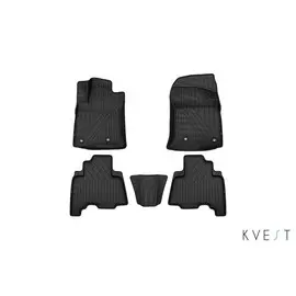 Коврики салона 3D KVEST TOYOTA LC-150Prado, 2013, полиуретан черные 5 шт.