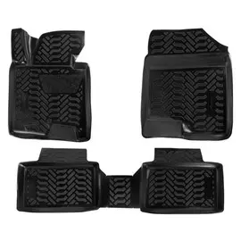 Коврики салона Airline (3D с подпятником) Kia Ceed 2012 высокий борт полимер черные 4 шт