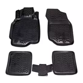 Коврики салона Airline (3D с подпятником) Mitsubishi Lancer IX 03-07 полимер черные 5 шт