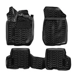 Коврики салона Airline (3D с подпятником) Renault Logan II (14-) высокий борт полимер черные 4 шт