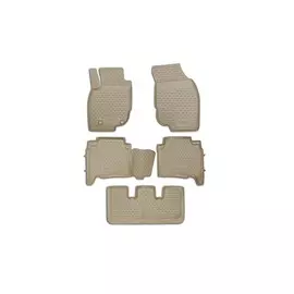 Коврики салона Element TOYOTA Fortuner, 01/2013-2017, левый руль полиуретан бежевые 5 шт.