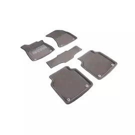 Коврики салона Seintex 3D AUDI A8 III (D4) ворсовые серые комп 4 шт