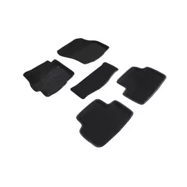 Коврики салона Seintex 3D MITSUBISHI ASX 2010-н.в. ворсовые черные комп 4 шт