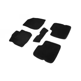 Коврики салона Seintex 3D NISSAN Terrano III 2014-2015 ворсовые черные комп 4 шт