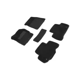 Коврики салона Seintex 3D SSANG YONG Rexton 2012-н.в. ворсовые черные комп 4 шт