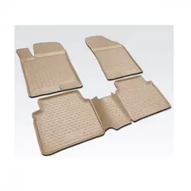 Коврики в салон Element для HONDA CR-V III 2007 > полиуретан бежевые 4 шт.