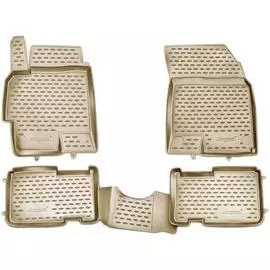 Коврики в салон Element для LAND ROVER Discovery 4 2010-2014 полиуретан бежевые 4 шт.