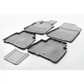 Коврики в салон Rival для Kia Sorento 2012 - полиуретановые черные 5 шт.