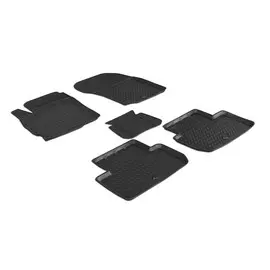 Коврики в салон Rival для Mitsubishi Outlander 2012 - полиуретановые черные 5 шт.