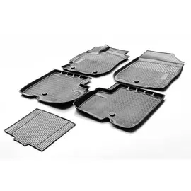 Коврики в салон Rival для Nissan Almera 2013 - полиуретановые черные 5 шт.