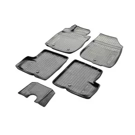 Коврики в салон Rival для Nissan Terrano 2WD;Terrano 4WD 2016 - полиуретановые черные 5 шт.