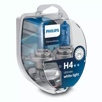 Лампа H4 12V 60/55W P43t (PHILIPS) diamond vision (2шт.)