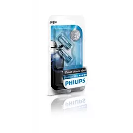 Лампа накаливания PHILIPS BLUE VISION ULTRA W5W(T10) 12V 5W 3400Кбелая