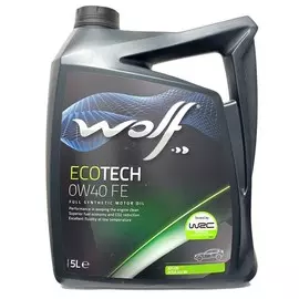 Моторное масло Wolf Ecotech FE 0W40 синтетическое 5л