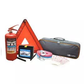 Набор автомобилиста "LADA" АвтоВАЗ (Знак+Аптечка+Огнетушитель 2кг+Перчатки+Трос)