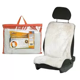 Накидка на сидение из натурального меха с коротким ворсом белый (1шт) (Airline) AFC-SH-01