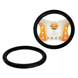 Оплетка на руль AIRLINE L (40 см) мех черный искусственный мех