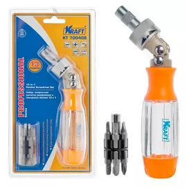 Отвертка реверсивная со вставками KRAFT 700408 13 предметов