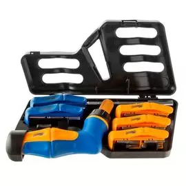 Отвертка с набором бит и головок 41 предм. магнитная, 2х.комп. угловая ручка, кейс (KRAFT) 700449