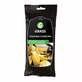 Салфетка Grass влажная для кожаного салона 30 шт