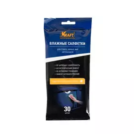 Салфетки влажные KRAFT для стекол 30шт