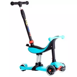 Самокат-трансформер с ручкой BIBITU ONE голубой