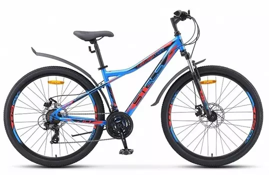 Велосипед горный 27,5" STELS Navigator-710 MD 27.5 (27 ск., рама алюм.X6 16") синий/чёрный/красный V020