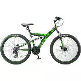 Велосипед STELS Focus MD 26" 21-sp 18" Чёрный/зелёный 2018 V010
