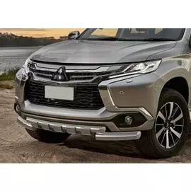 Защита переднего бампера Rival для Mitsubishi Pajero Sport 2016-г.