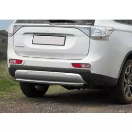 Защита заднего бампера Rival для Mitsubishi Outlander 2014-2015г.