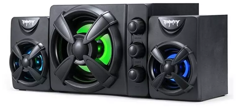 2.1 2.1 QUMO Trinity, 9 Вт, подсветка, черный (24367)