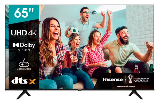75" Hisense 75A6BG, 4K, 3840x2160, HDMIx3, USBx1, WiFi, Smart TV, черный (75A6BG)