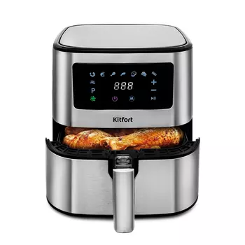 Аэрогриль Kitfort KT-2228 1.7 кВт, 5.5 л, черный/серебристый (1548901)