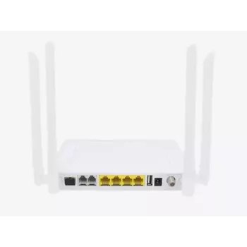 Абонентский терминал (ONU) SNR ONU-GPON-4G-2P-DW-RF, 802.11a/b/g/n/ac, 2.4/5 Ггц, WAN (GPON SC/APC) 1x1 Гбит/с, LAN 4x1 Гбит/с, внешних антенн: 4 (SNR-ONU-GPON-4G-2P-DW-RF)