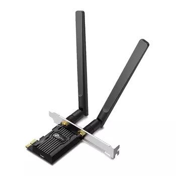Адаптер Wi-Fi+Bluetooth TP-LINK Archer TX20E, 802.11a/b/g/n/ac/ax, 2.4 / 5 ГГц, до 1.78 Гбит/с, 20 дБм, PCI-E, внешних антенн: 2