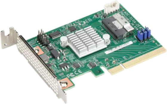 Адаптер HBA Supermicro AOC-SLG4-2E4T, NVMe, 2-port (SlimSAS), PCI-Ex8, SGL (AOC-SLG4-2E4T-O)