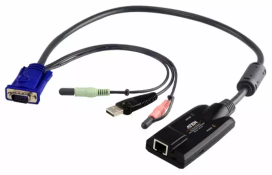 Адаптер KVM (КВМ) ATEN KA7176, VGA до 1600x1200, клавиатура USB, мышь USB, RJ45->VGA, USB, 2xjack 3.5 (KA7176)
