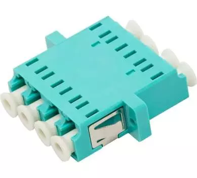 Адаптер оптический LC, квадро, многомодовый, OM3, бирюзовый LANMASTER (LAN-4LC/S-AM-OM3)